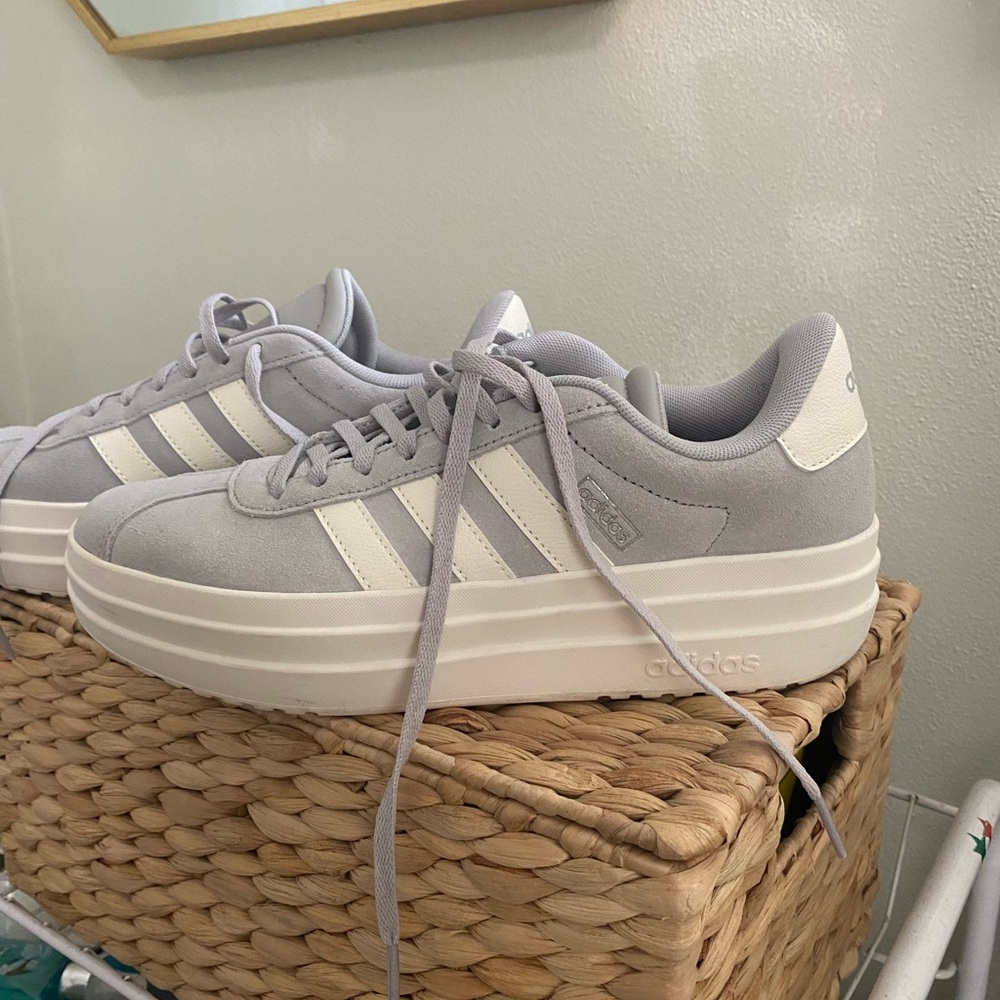 Adidas Gray and White Chunky Sole Sneakers - WORN ONCE